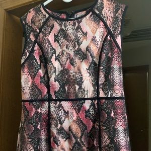 Pink, snakeskin, sleeveless dress
